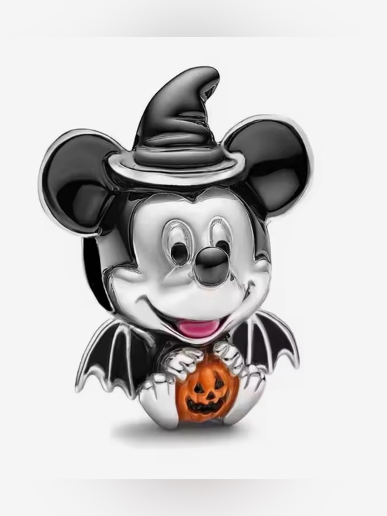 Pandora Jewelry - Silver & Black  Mickey Charm with Orange Pumpkin